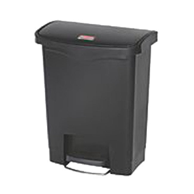 Rubbermaid 1883609 Slim Jim Resin Rectangular Front Step-On Trash Can 8 Gal. - Black