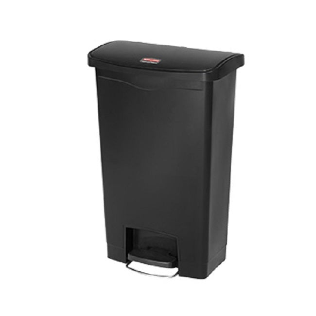 Rubbermaid 1883611 Slim Jim Resin Rectangular Front Step-On Trash Can 13 Gal. - Black