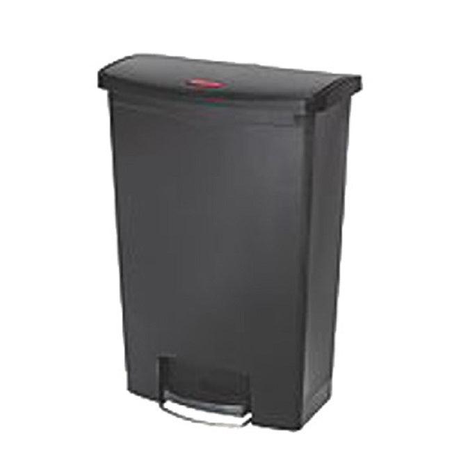 Rubbermaid 1883615 Slim Jim Resin Rectangular Front Step-On Trash Can 24 Gal. - Black