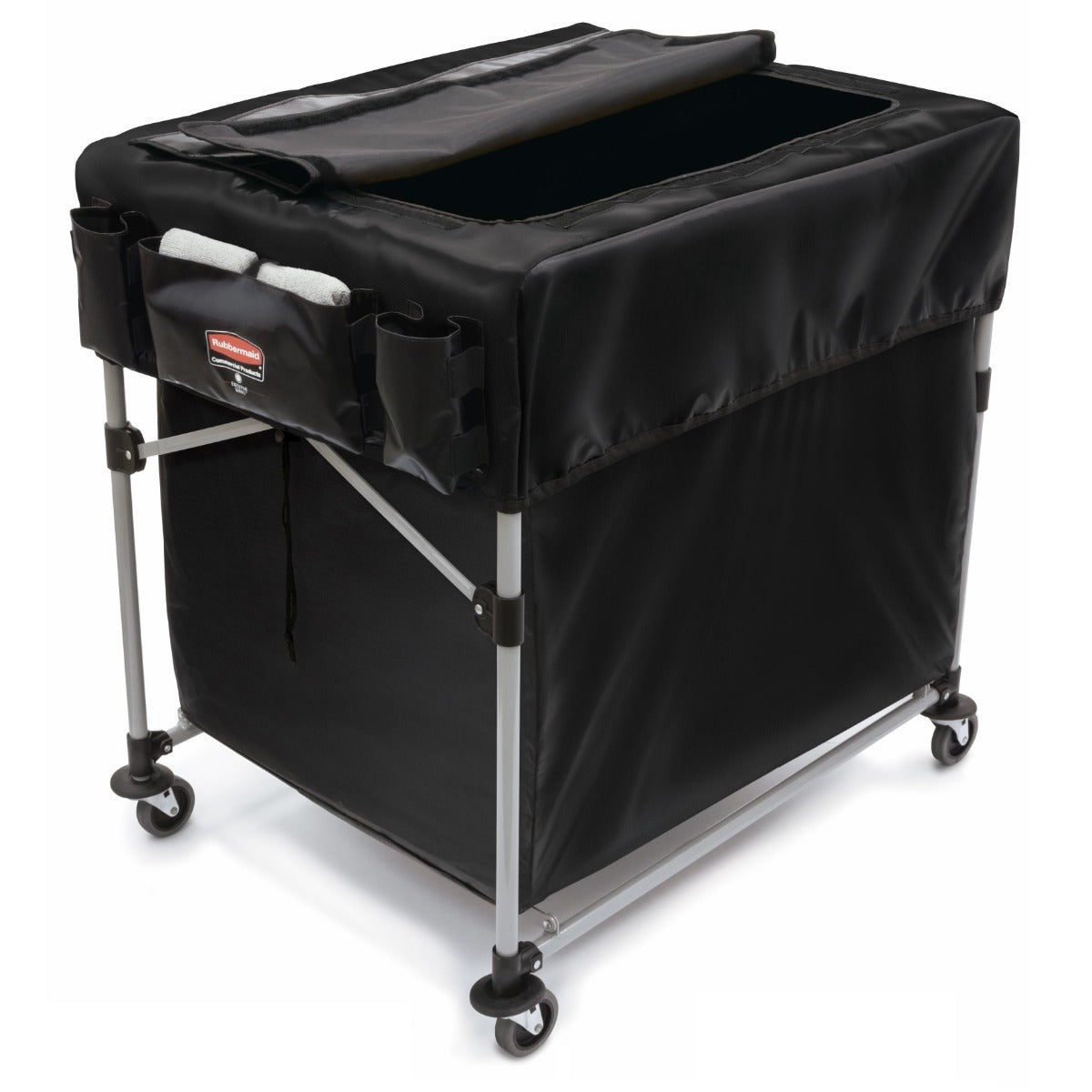 Rubbermaid 1889864 Large Black Laundry Cart Cover with Storage Pockets - for 8 Bushel Collapsible X-Cart