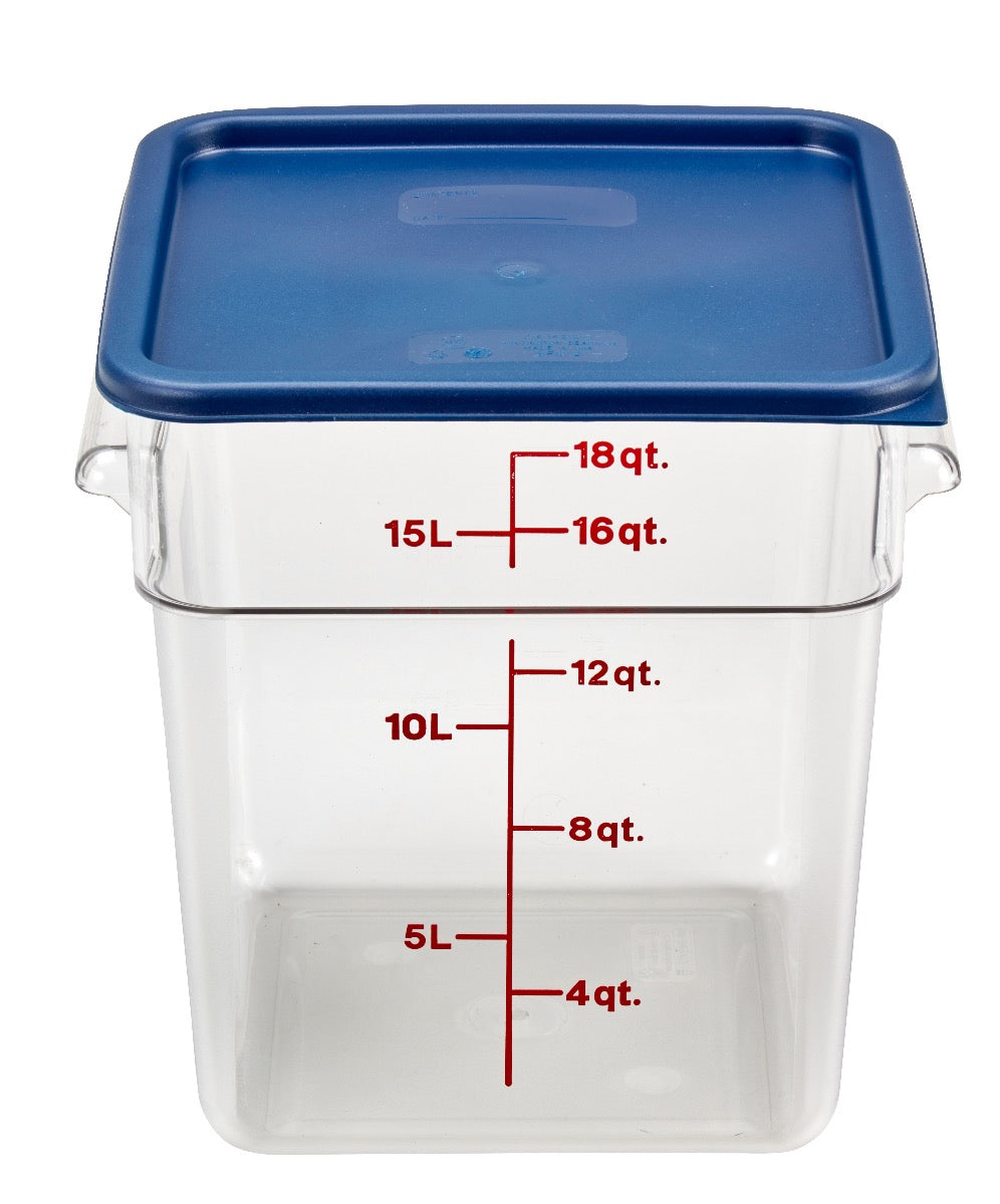 Cambro 18SFSCW135 CamSquare Food Container w/ Graduations 18 qt. Clear