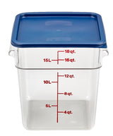 Cambro 18SFSCW135 CamSquare Food Container w/ Graduations 18 qt. Clear