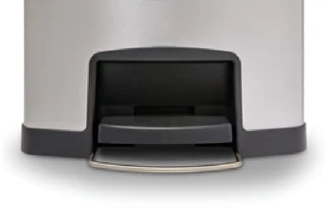 Rubbermaid 1901992 Slim Jim Stainless Steel Rectangular Front Step-On Trash Can 13 Gal. - Silver w/Black Trim