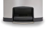 Rubbermaid 1901992 Slim Jim Stainless Steel Rectangular Front Step-On Trash Can 13 Gal. - Silver w/Black Trim
