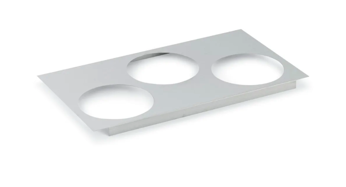 Vollrath 19193 Adapter Plate - 4 7/8" (2) 6 3/8" Hole For Inset, Stainless - 4ea/Case