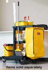 Rubbermaid 1966719 Janitorial Cart Vinyl Replacement Bag with Zipper 24 Gal. - Yellow