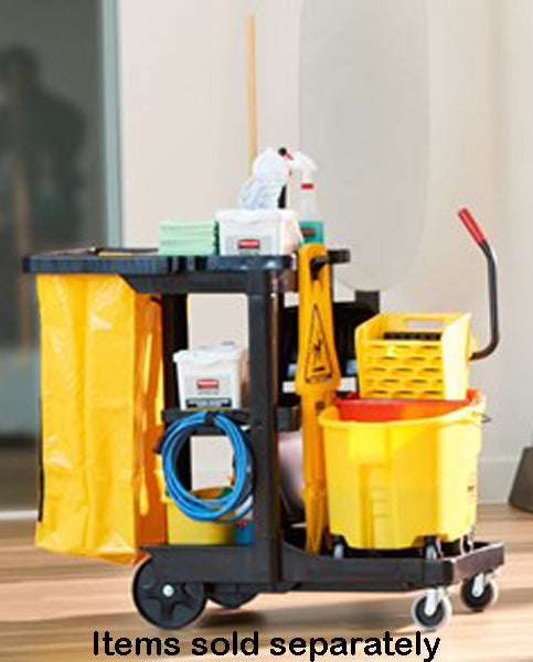Rubbermaid 1966719 Janitorial Cart Vinyl Replacement Bag with Zipper 24 Gal. - Yellow