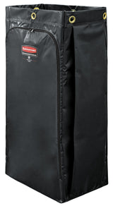 Rubbermaid 1966886 Janitorial Cart Vinyl Replacement Bag with Zipper 34 Gal. - Black