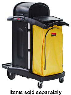 Rubbermaid 1966886 Janitorial Cart Vinyl Replacement Bag with Zipper 34 Gal. - Black