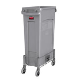 Rubbermaid 1968468 Slim Jim Single Stainless Steel Wire Trash Can Dolly - Holds (1) Slim Jim Container