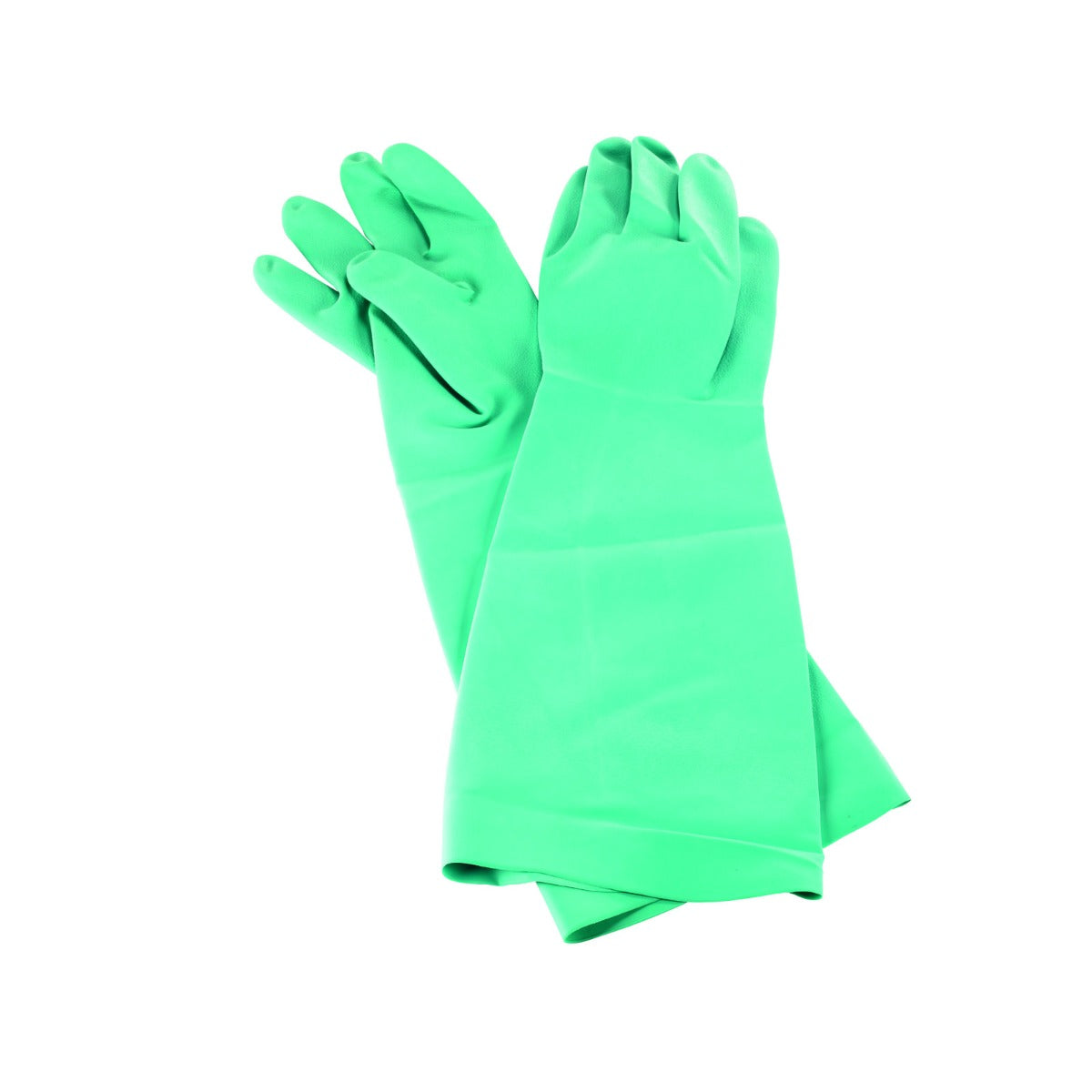 San Jamar 19NU-S Elbow Length Green Nitrile Flock-Lined Pot and Sink Dishwashing Gloves 19" - Small - 1/Pair .