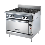 Vulcan V2BG4T V Series Heavy Duty Modular Natural Gas Thermostatic Range w/ 2 Burners & Right Side Griddle 36" - 130,000 BTU