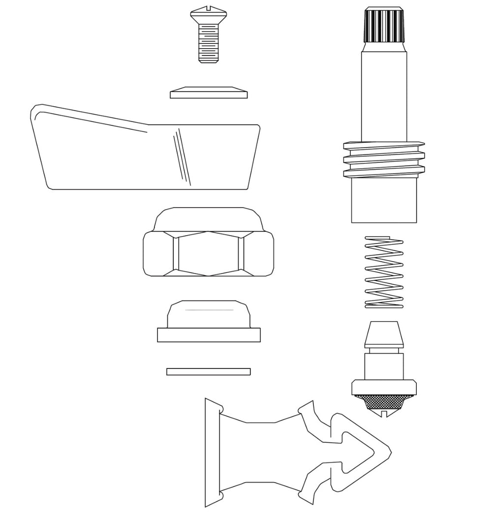 Fisher 2000-0004 Faucet Lever Handle 1/2" Right Hand Check Stem Repair Kit