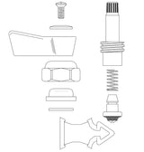 Fisher 2000-0004 Faucet Lever Handle 1/2" Right Hand Check Stem Repair Kit