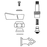Fisher 2000-0004 Faucet Lever Handle 1/2" Right Hand Check Stem Repair Kit