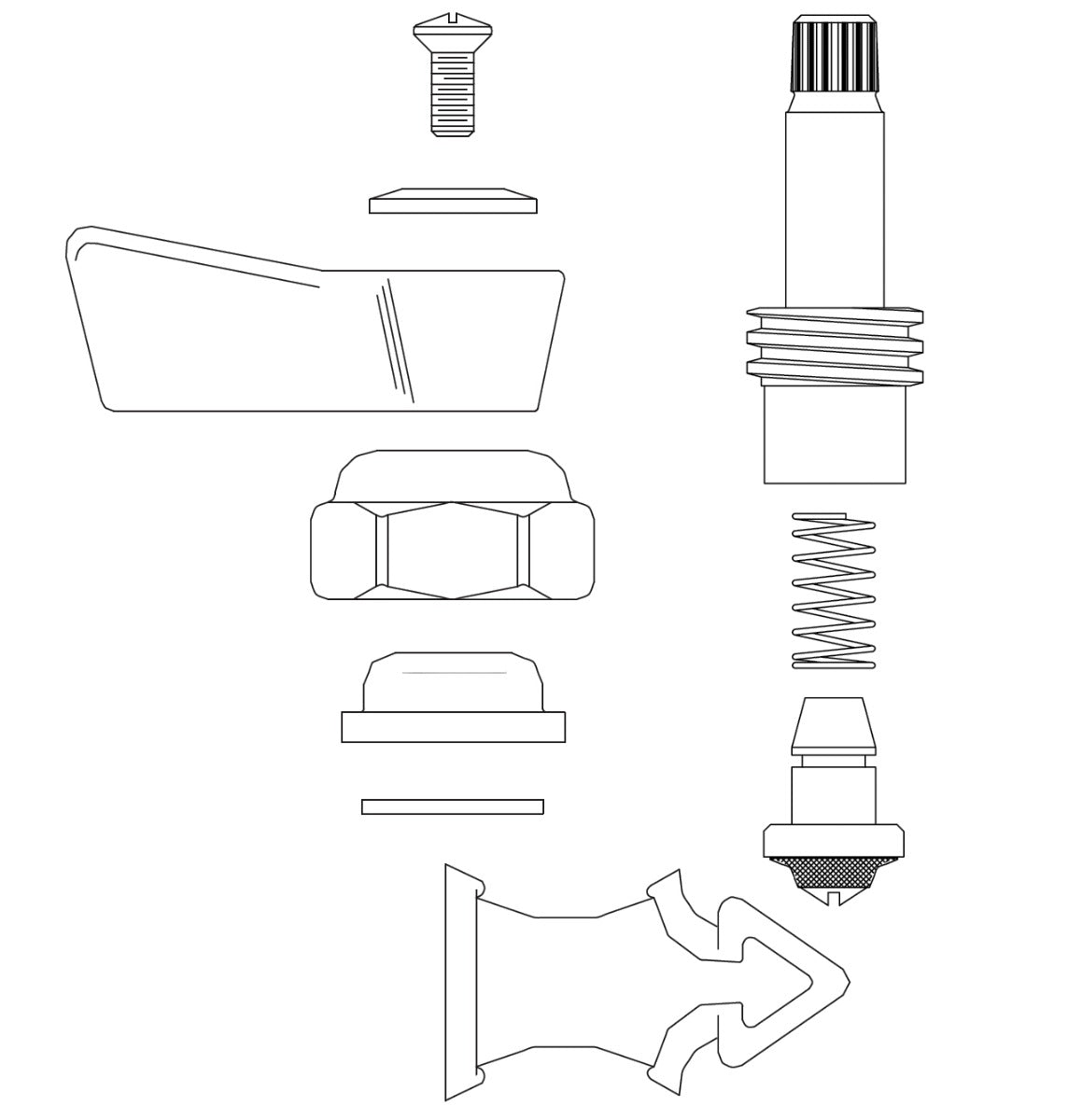 Fisher 2000-0005 Faucet Lever Handle 1/2" Left Hand Check Stem Repair Kit