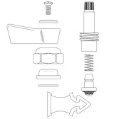 Fisher 2000-0005 Faucet Lever Handle 1/2" Left Hand Check Stem Repair Kit