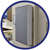 Rubbermaid 2031093 Spill Mop Kit with Mop Handle, Mop Pads, & Storage Cabinet 13-1/4" x 24-3/5" - Gray