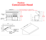 JRSVHC9-FF 9ft Jean's Concession Vent Hood with Exhaust Fan and Flashing