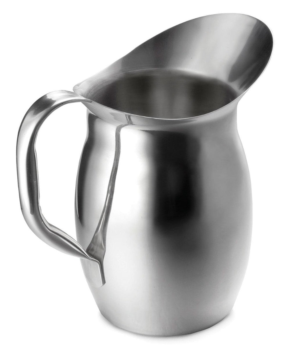 TableCraft 203 Mirror Finish Stainless Steel Bell Water Pitcher 3 qt. - 12/Case