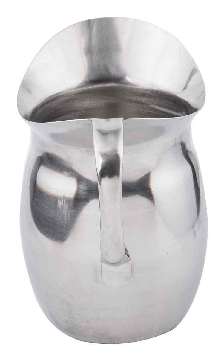 TableCraft 203 Mirror Finish Stainless Steel Bell Water Pitcher 3 qt. - 12/Case
