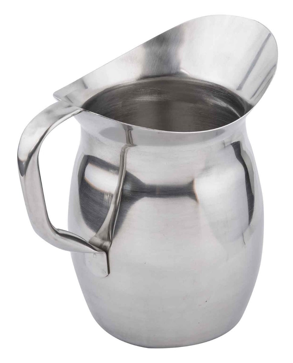TableCraft 203 Mirror Finish Stainless Steel Bell Water Pitcher 3 qt. - 12/Case