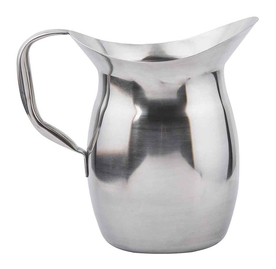 TableCraft 203 Mirror Finish Stainless Steel Bell Water Pitcher 3 qt. - 12/Case