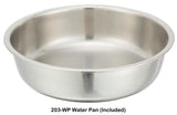 Winco 203 Malibu Gold Accented Stainless Steel Round Chafer with Lift-off Lid & Fuel Holder 4 qt.