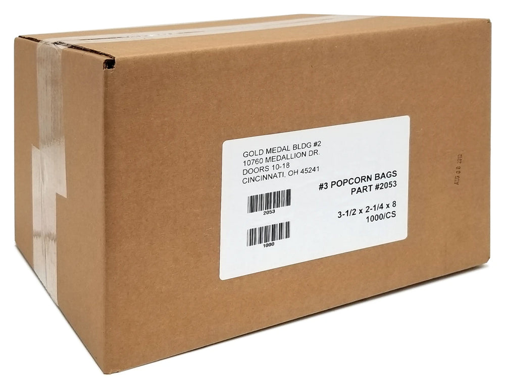 Gold Medal 2053 Disposable No. 3 Popcorn Bags - Holds 1 oz. per Bag - 1,000/Case