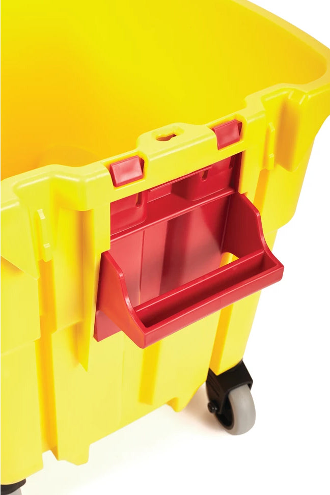 Rubbermaid 2031764 WaveBrake Mop Bucket Combo with Casters 35 qt. - Yellow