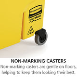 Rubbermaid 2064914 WaveBrake Mop Bucket with Casters 35 qt. - Yellow