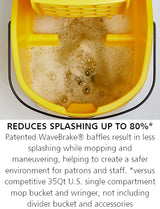 Rubbermaid 2064914 WaveBrake Mop Bucket with Casters 35 qt. - Yellow