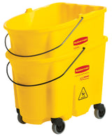 Rubbermaid 2064914 WaveBrake Mop Bucket with Casters 35 qt. - Yellow