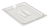 Cambro 20CWCHN135 Camwear Polycarbonate Food Pan Cover with Handle & Spoon Notch - 1/2 Size - Clear