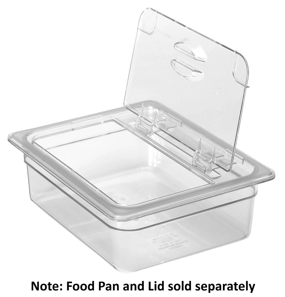 Cambro 20CWL135 Camwear FlipLid Polycarbonate Food Pan Cover - 1/2 Size - Clear