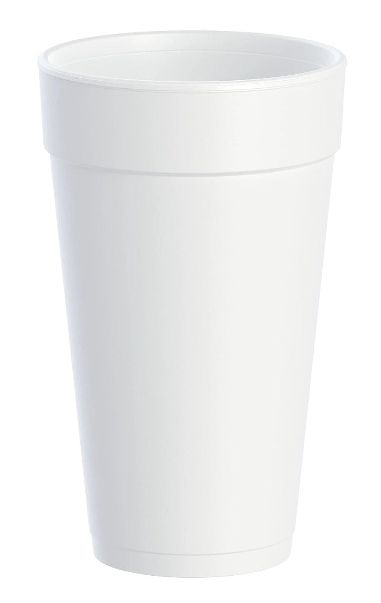 Disposable Foam Cups - Dart Solo 20J16 J Cup Insulated White Foam