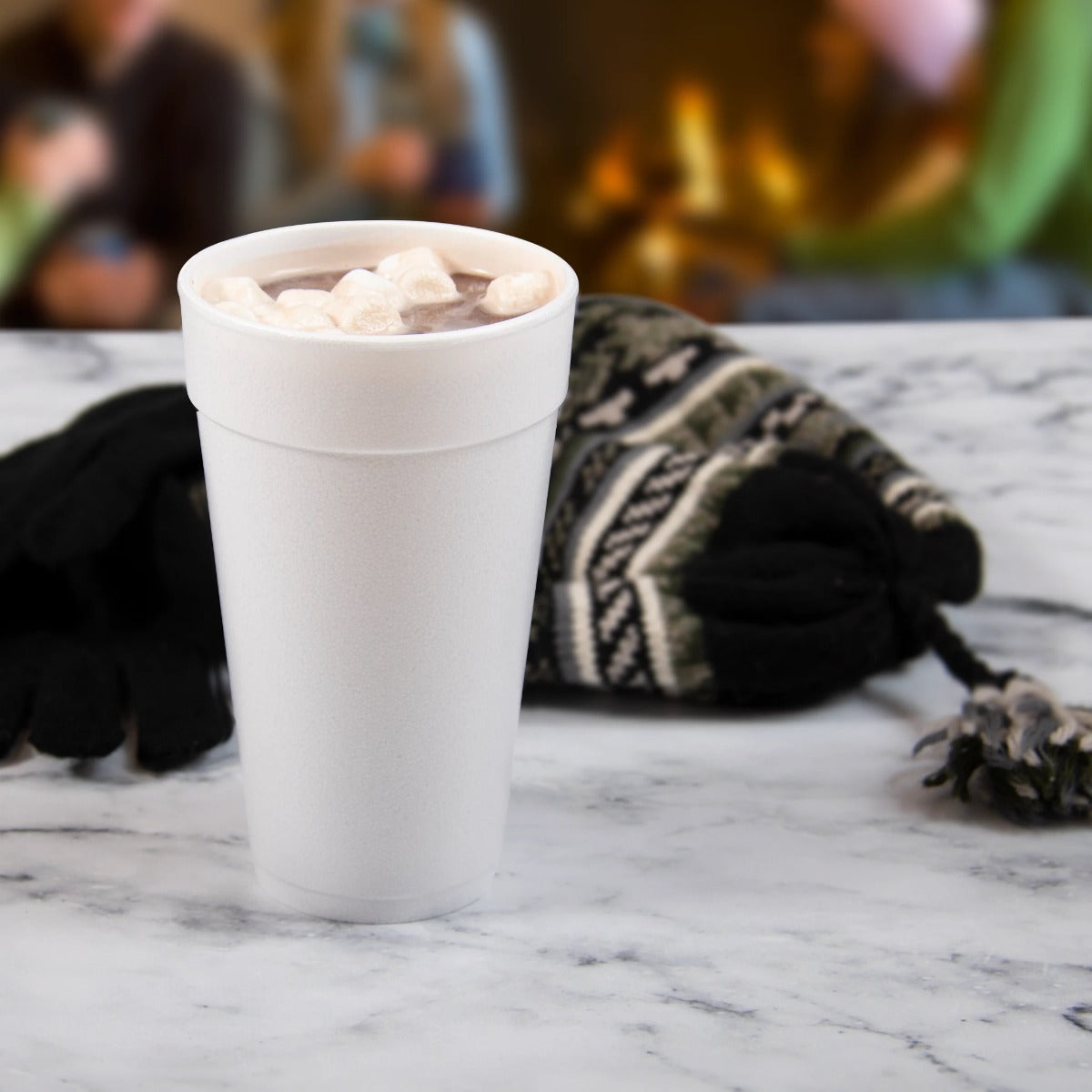 Disposable Foam Cups - Dart Solo 20J16 J Cup Insulated White Foam