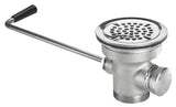 Krowne 22-204 Twist Waste Valve Drain with 1-1/4" Overflow Outlet with Cap - fits 3-1/2" Sink Opening