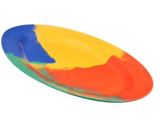 GET OP-621-CE Diamond Celebration Melamine Oval Serving Platter 21"L x 15"W - Multi-Colored - 12/Case