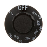 AllPoint 221187 Plastic Celsius/Fahrenheit Knob Thermostat Dial with Off and 375 - 230F Temperature Range 2-1/4" dia. - Black - for Frymaster Fryer GF14, GF14-SD, GF40