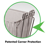 FMP 225-1070 Twin / Half Size Fryer Basket with Double Front Hookand  E-Z Grip Vinyl-Coated Handle - 13-1/4" x 6-1/2" x 6" H