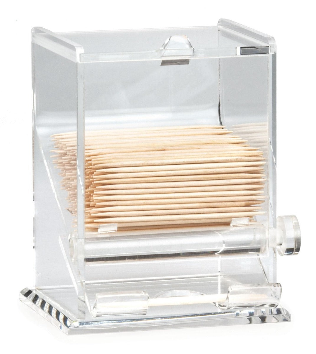 TableCraft 228 Acrylic Top-Loading Toothpick Dispenser 3-1/4" x 3-1/4" x 4-1/2" - Transparent - 6/Case