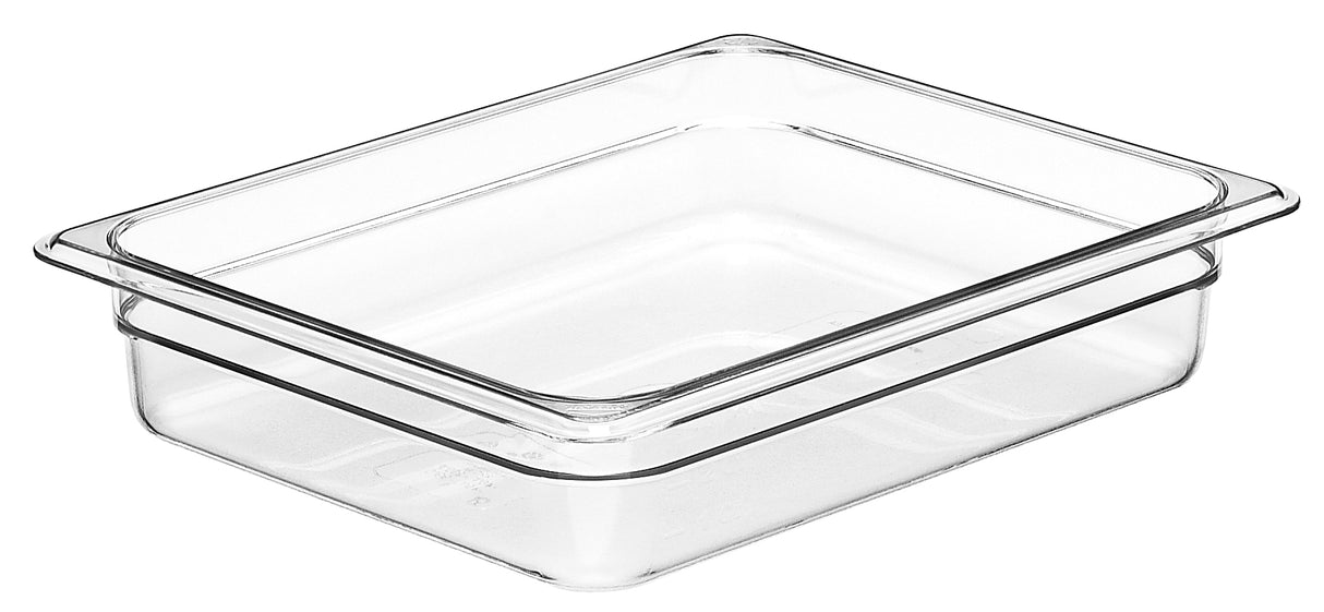 Cambro 22CW135 Camwear Polycarbonate Food Pan 2-1/2" Deep - 1/2 Size - Clear