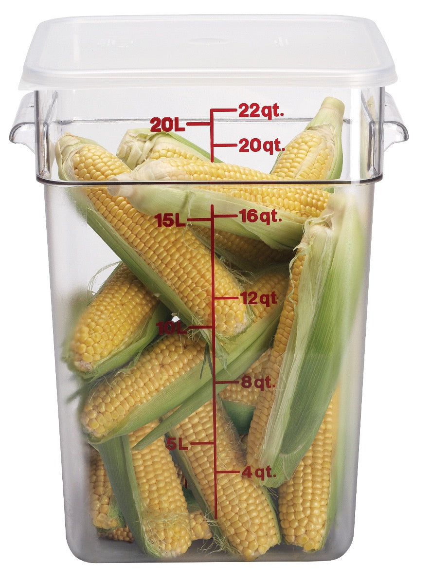 Cambro 22SFSCW135 CamSquare Food Container w/ Graduations 22 qt Clear
