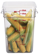Cambro 22SFSCW135 CamSquare Food Container w/ Graduations 22 qt Clear
