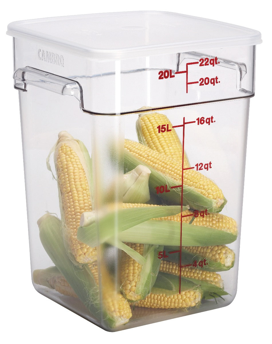 Cambro 22SFSCW135 CamSquare Food Container w/ Graduations 22 qt Clear