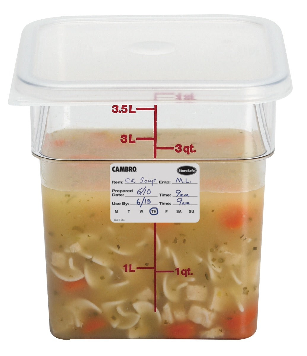 Cambro 23SLB250 StoreSafe Dissolvable Food Rotation Label 2" x 3" - White - 250/Roll - 24 Rolls/Case
