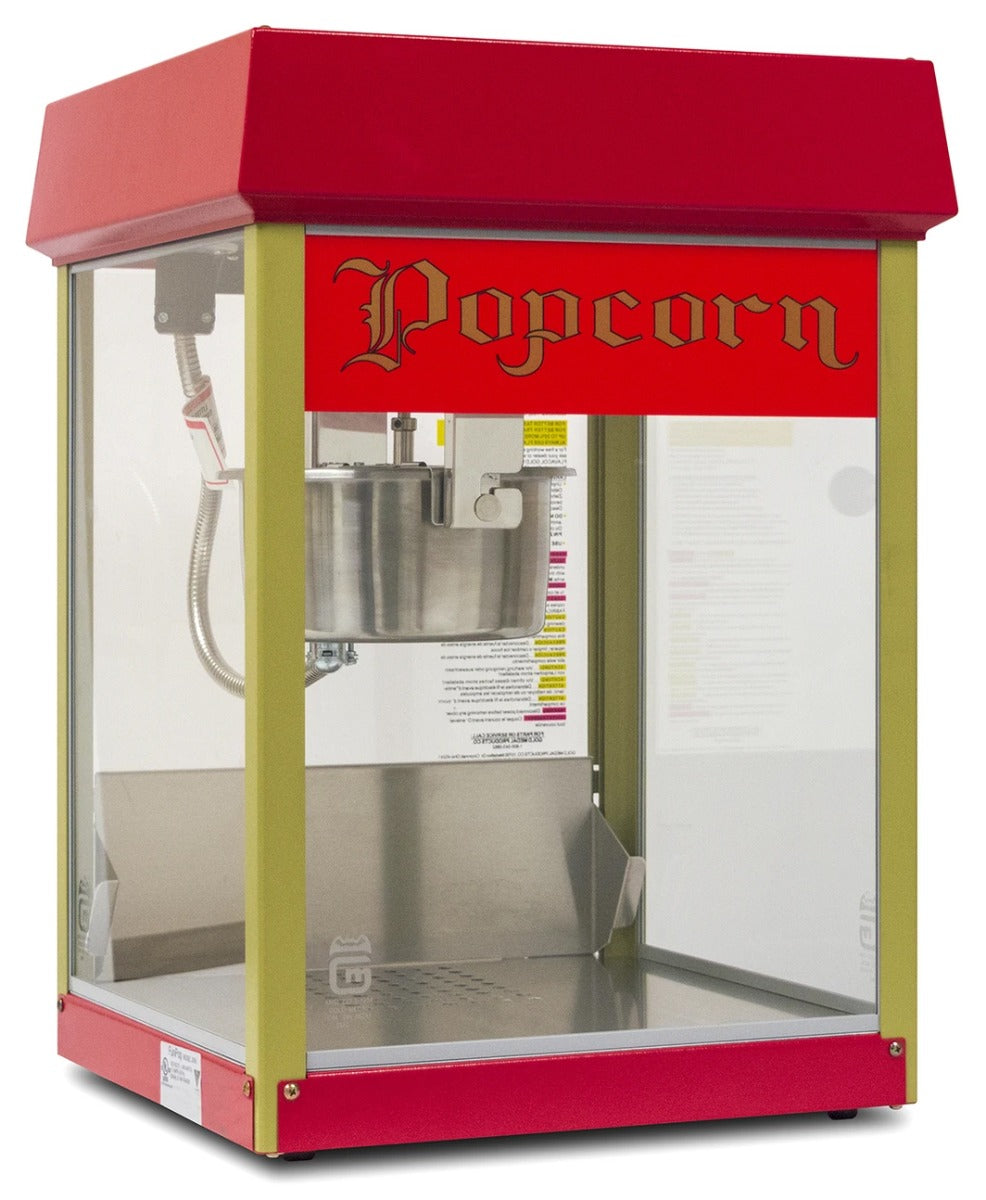 Gold Medal 2404 Red Fun Pop Popcorn Popper with 4 oz. Kettle & Red Dome - 120v