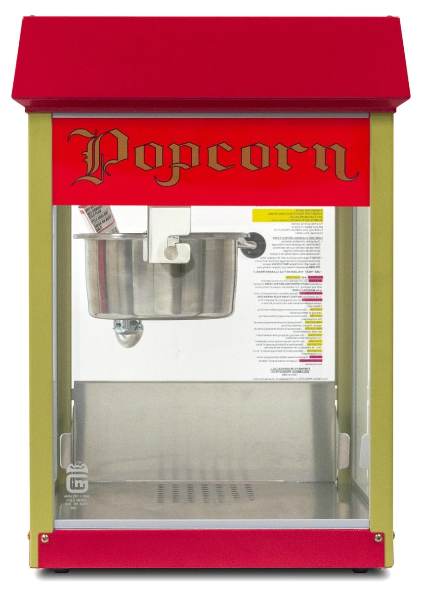 Gold Medal 2404 Red Fun Pop Popcorn Popper with 4 oz. Kettle & Red Dome - 120v