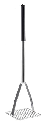 TableCraft 2455 Chrome-Plated Steel Bean Masher with 6" Square Face and 24" Cool-to-Touch Black Vinyl Handle - 4/Case